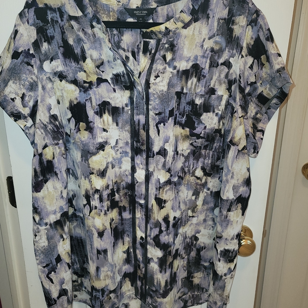Simply Vera Vera Wang Floral Top - 2XL